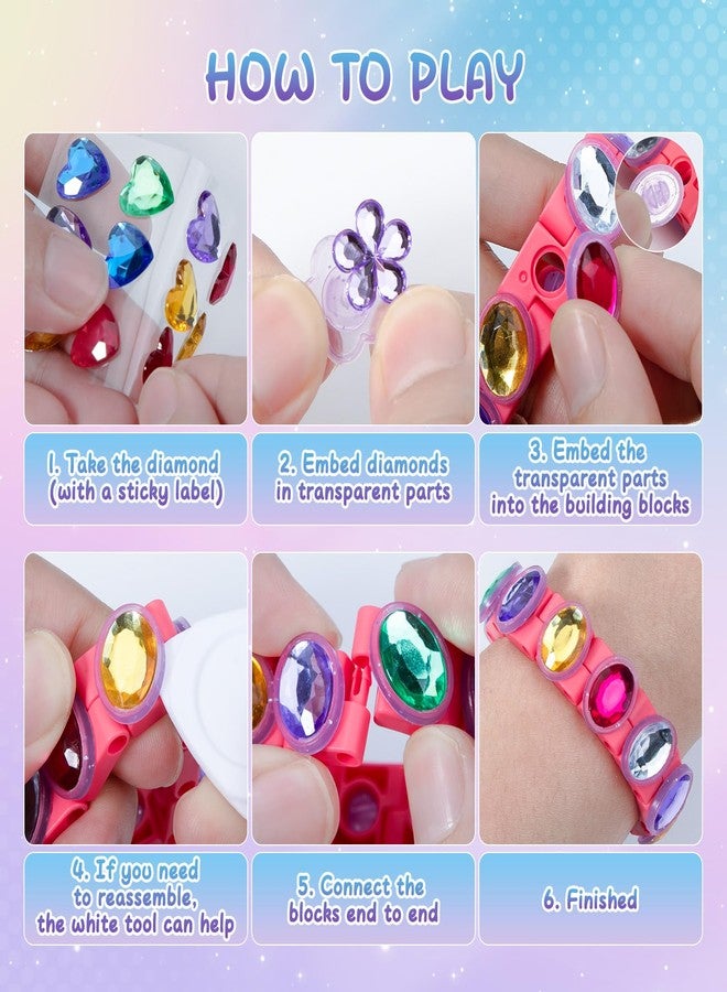 DOLIVE Girls Toys Bracelet Making Kit, 80+ Gem Beads, Makes 6 Diamond Bracelets, Gem Art for Kids 72 Months, Birthday Christmas Gifts for Girls Ages 6 7 8 9 10 Years Old - Image 3